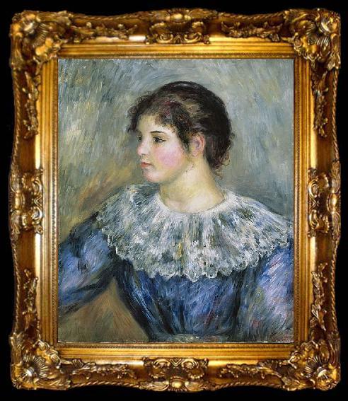 framed  Pierre Auguste Renoir Bust Portrait of a Young Woman, ta009-2